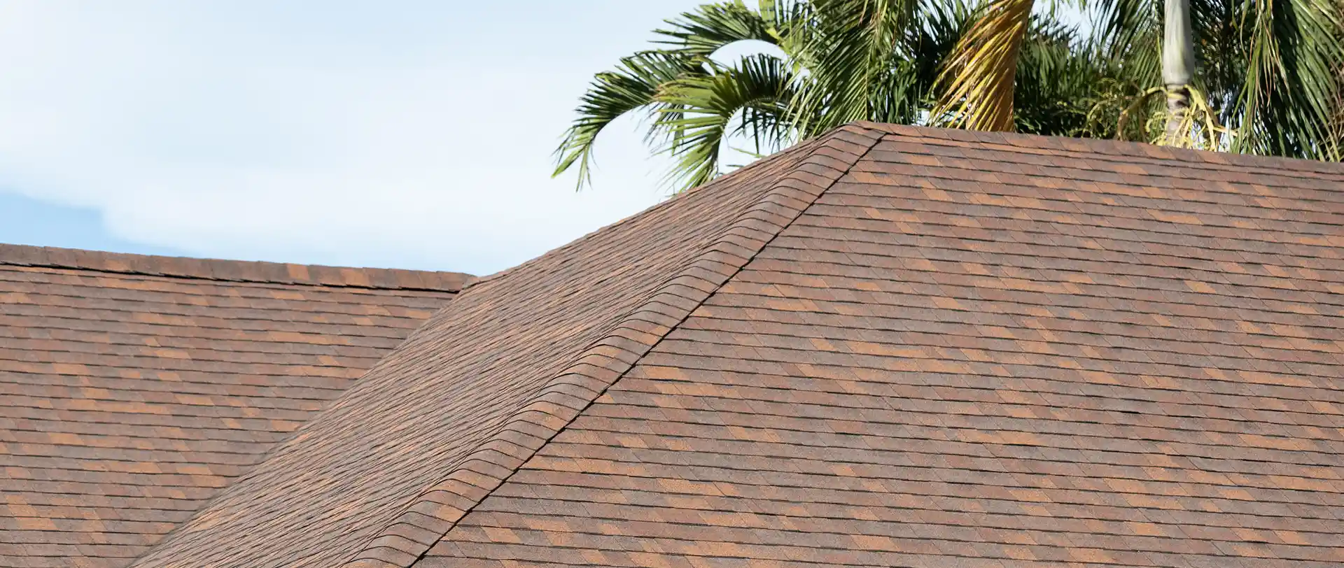 Aerial View of Brown asphalt roof